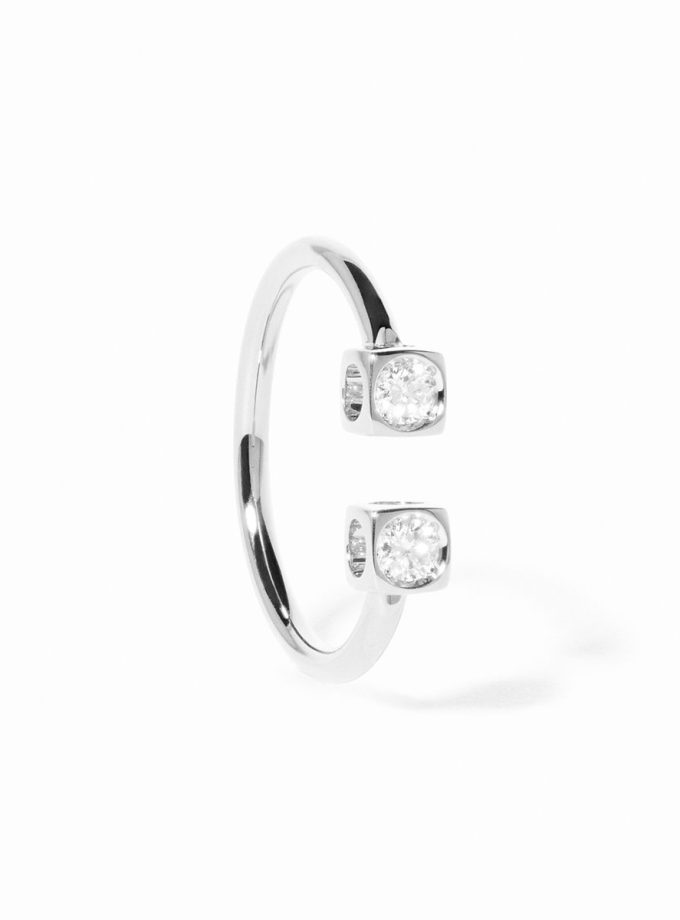 Anillo Dinh Van Le Cube Diamant Oro Blanco