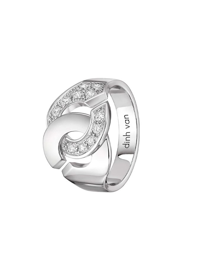 ANILLO DINH VAN ORO BLANCO DIAMANTES MENOTTES