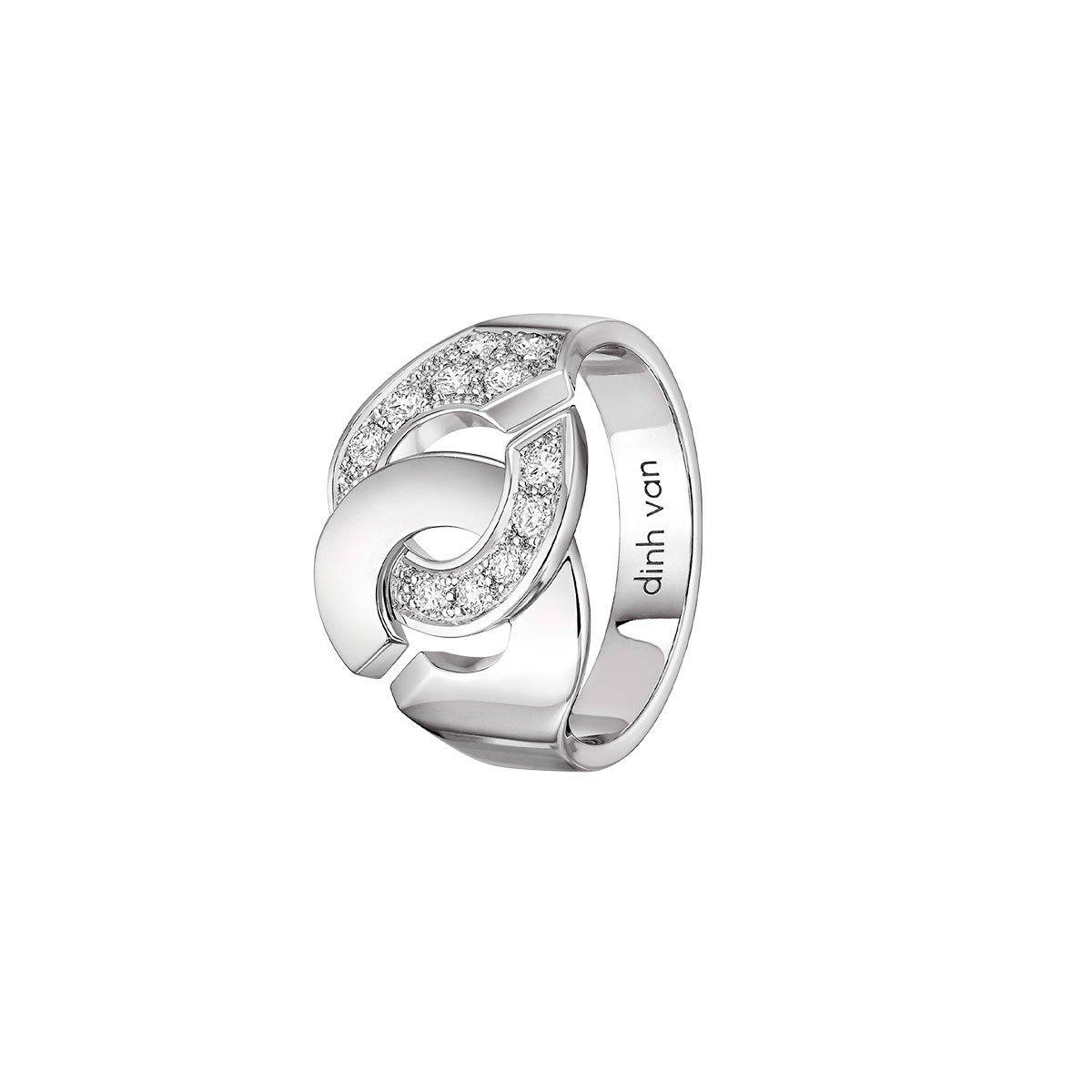 ANILLO DINH VAN ORO BLANCO DIAMANTES MENOTTES