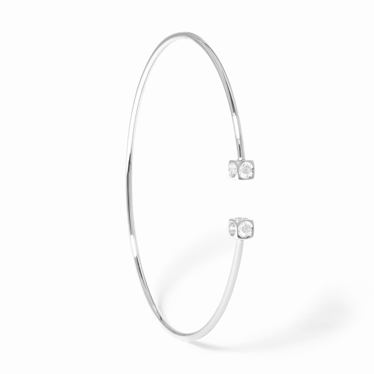 Polsera Dinh Van Le Cube Diamant model petit or blanc i diamants - Imatge 3