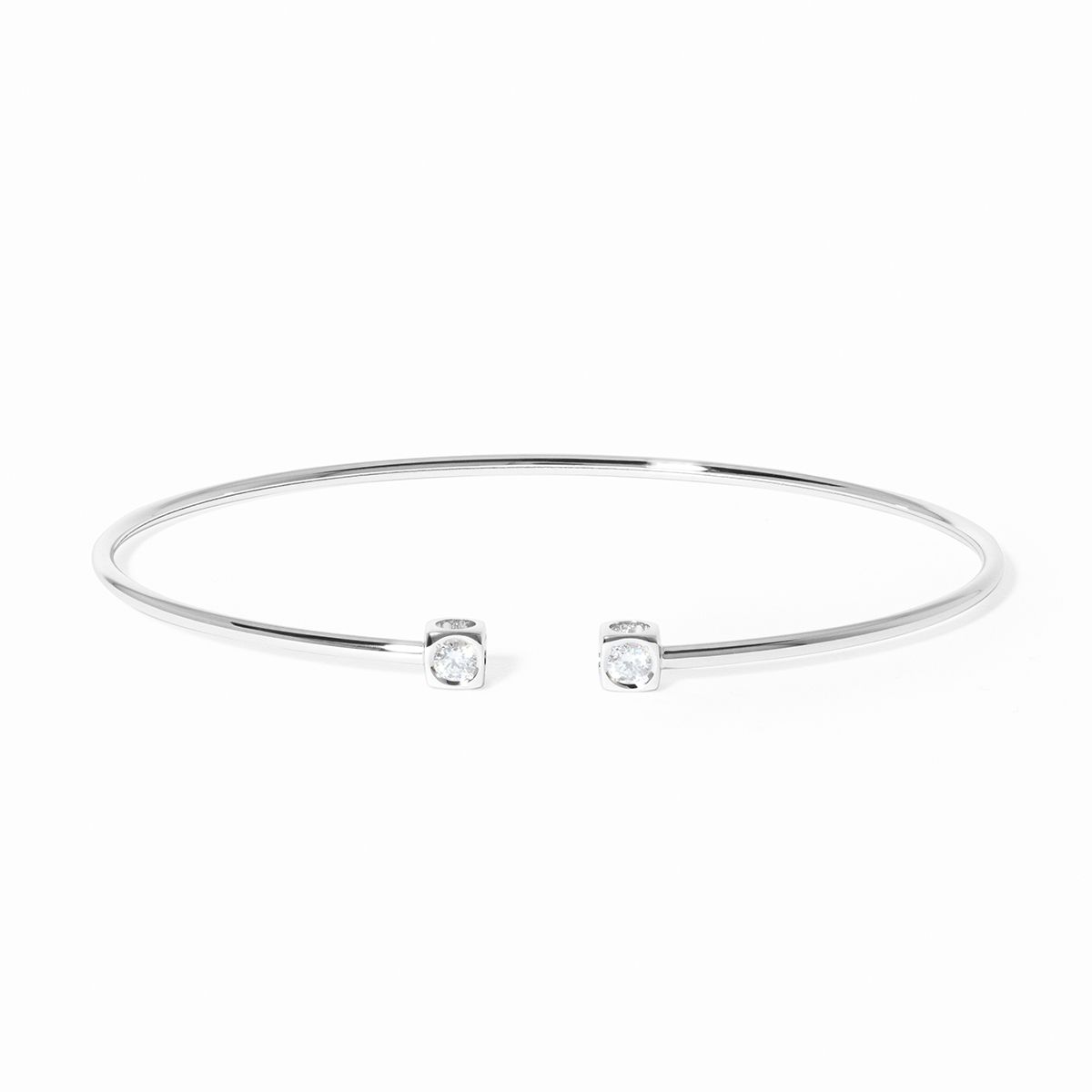 Polsera Dinh Van Le Cube Diamant model petit or blanc i diamants - Imatge 2