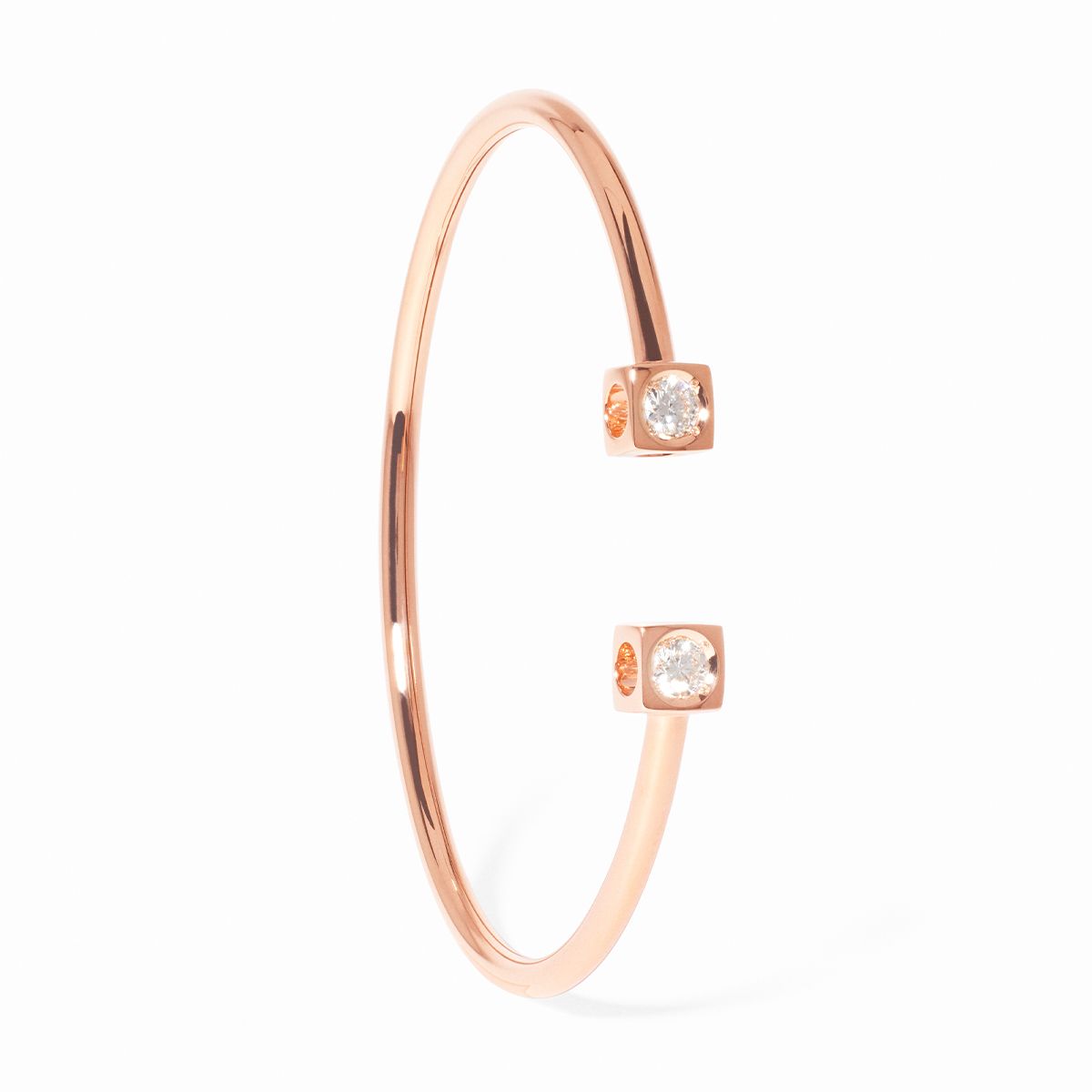 Bracelet Dinh Van Le Cube Diamant grand modèle or rose et diamants – Image 2