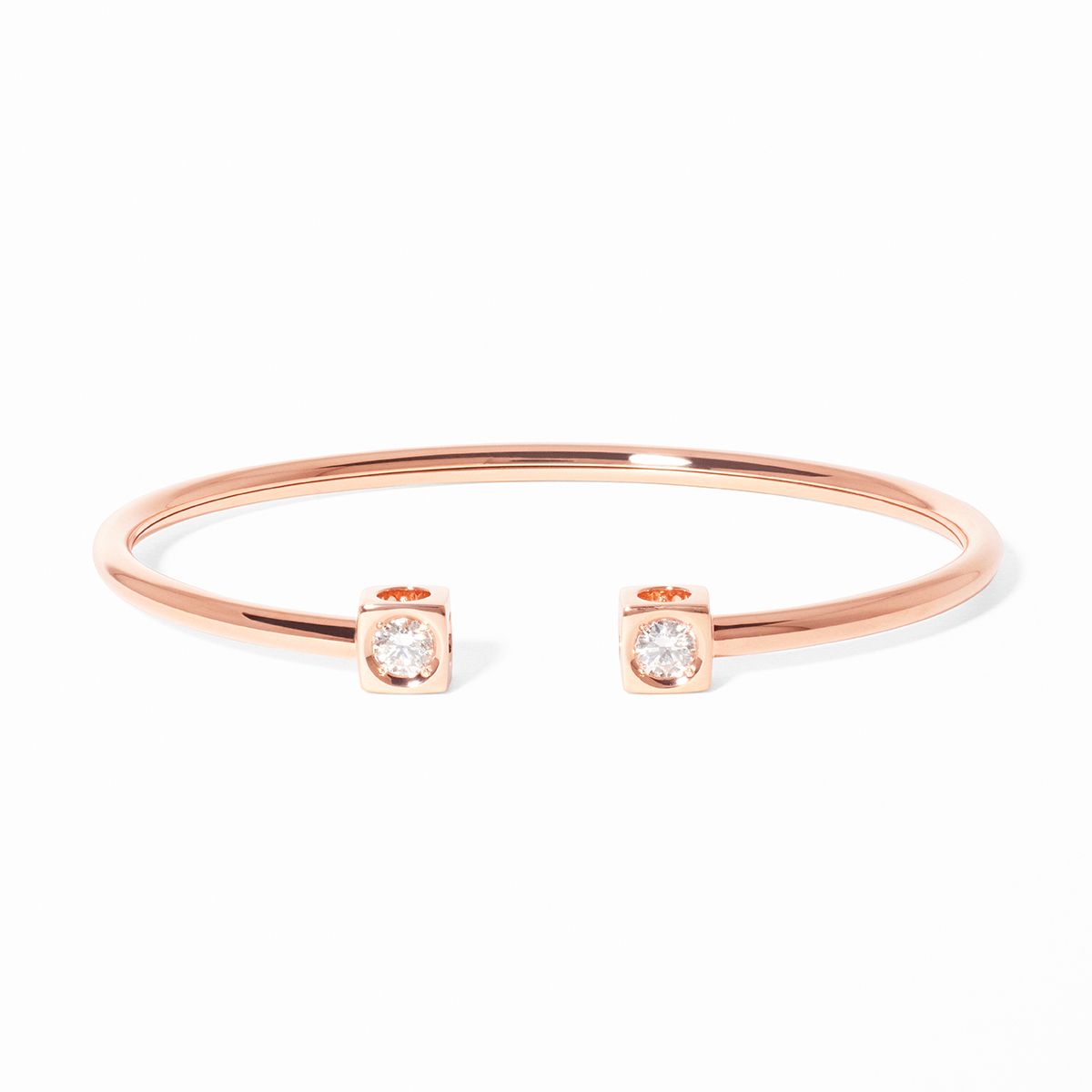 Bracelet Dinh Van Le Cube Diamant, grand modèle, or rose et diamants