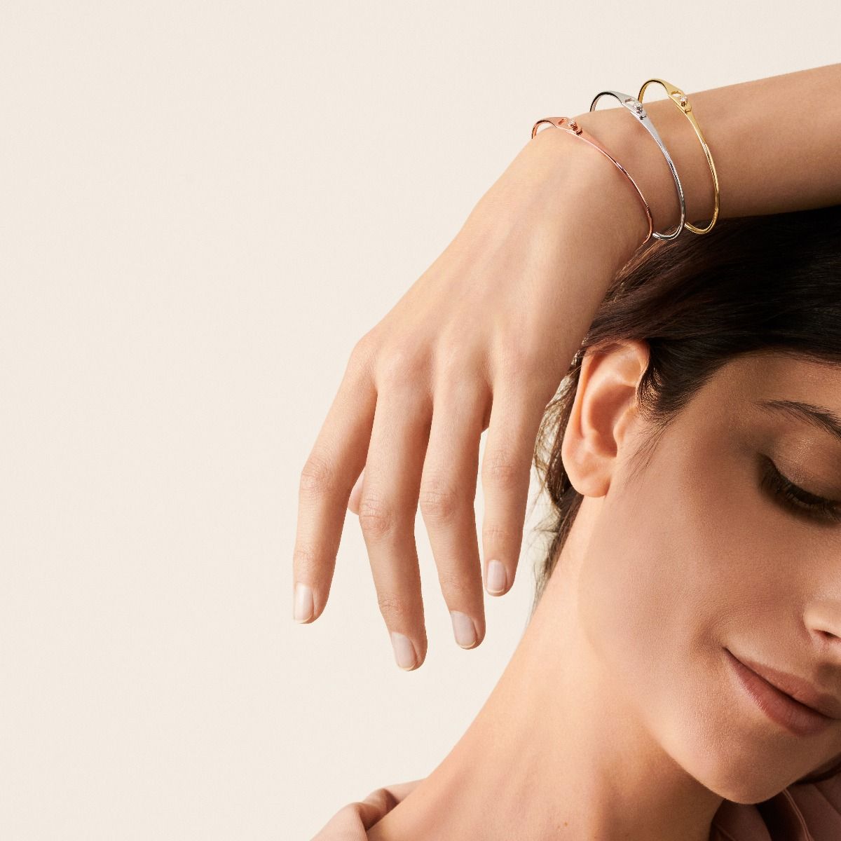 Bracelet Dinh Van Serrure Jonc rose gold and diamond - Image 3