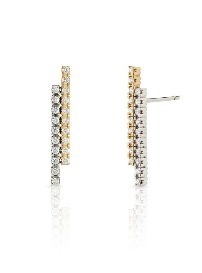 Pendientes lineales WESSELTON Colección W Diamonds mini