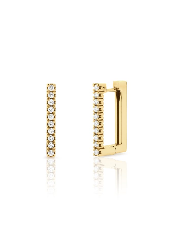 Pendientes Cuadrados con Diamantes