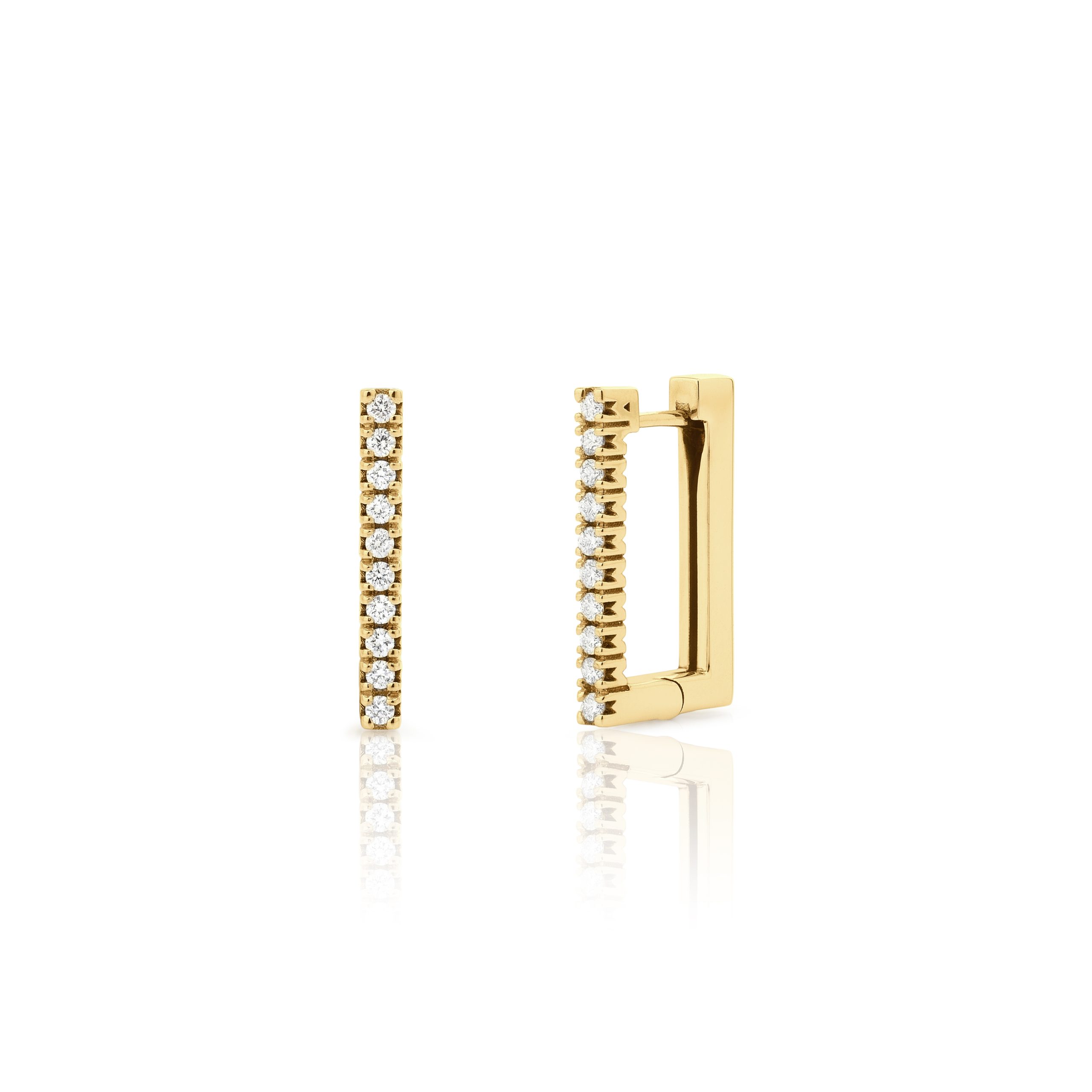 Pendientes Cuadrados con Diamantes