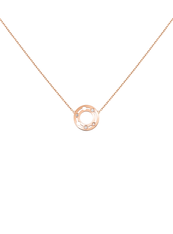 Collar Pulse Dinh Van en oro rosa y diamantes