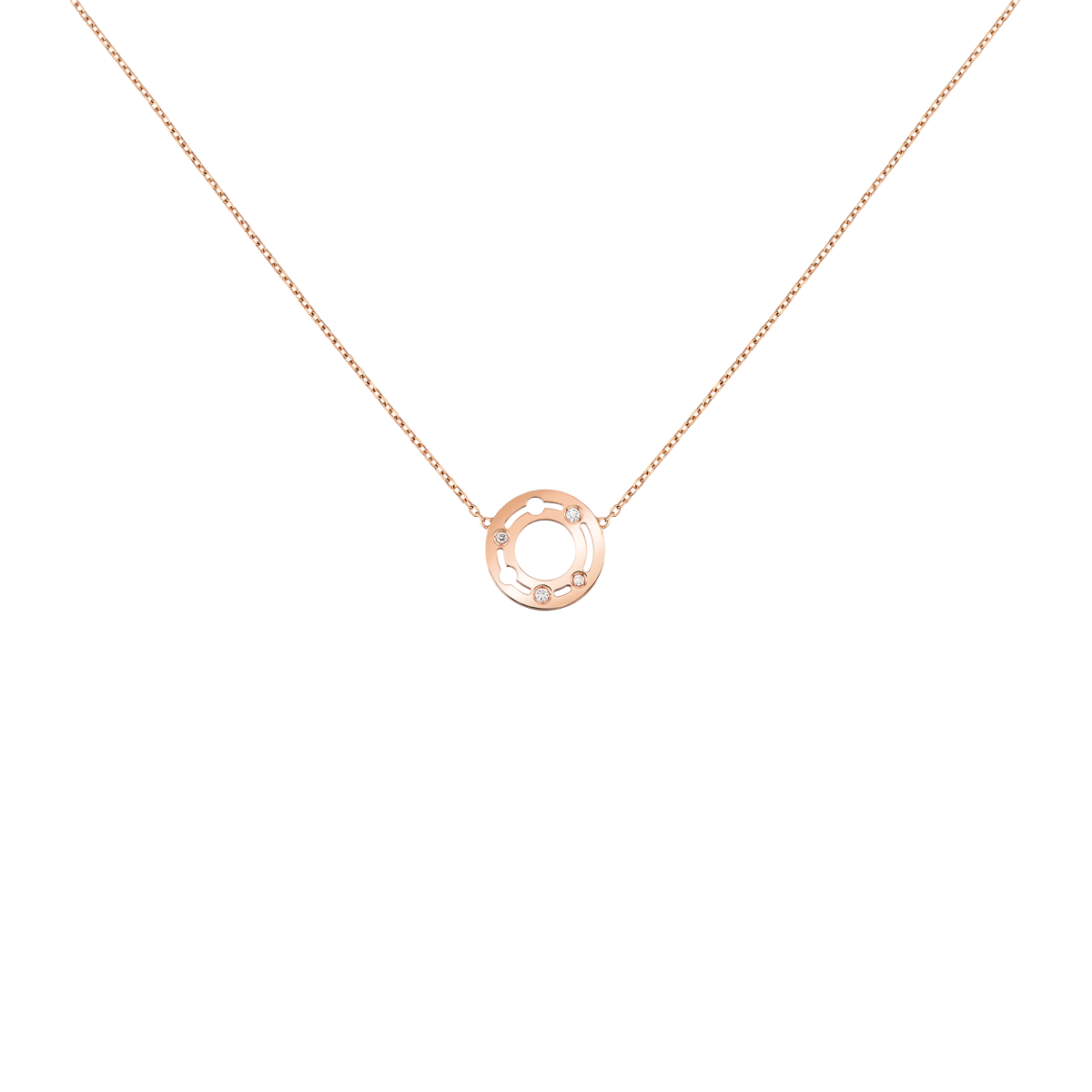 Collar Pulse Dinh Van en oro rosa y diamantes