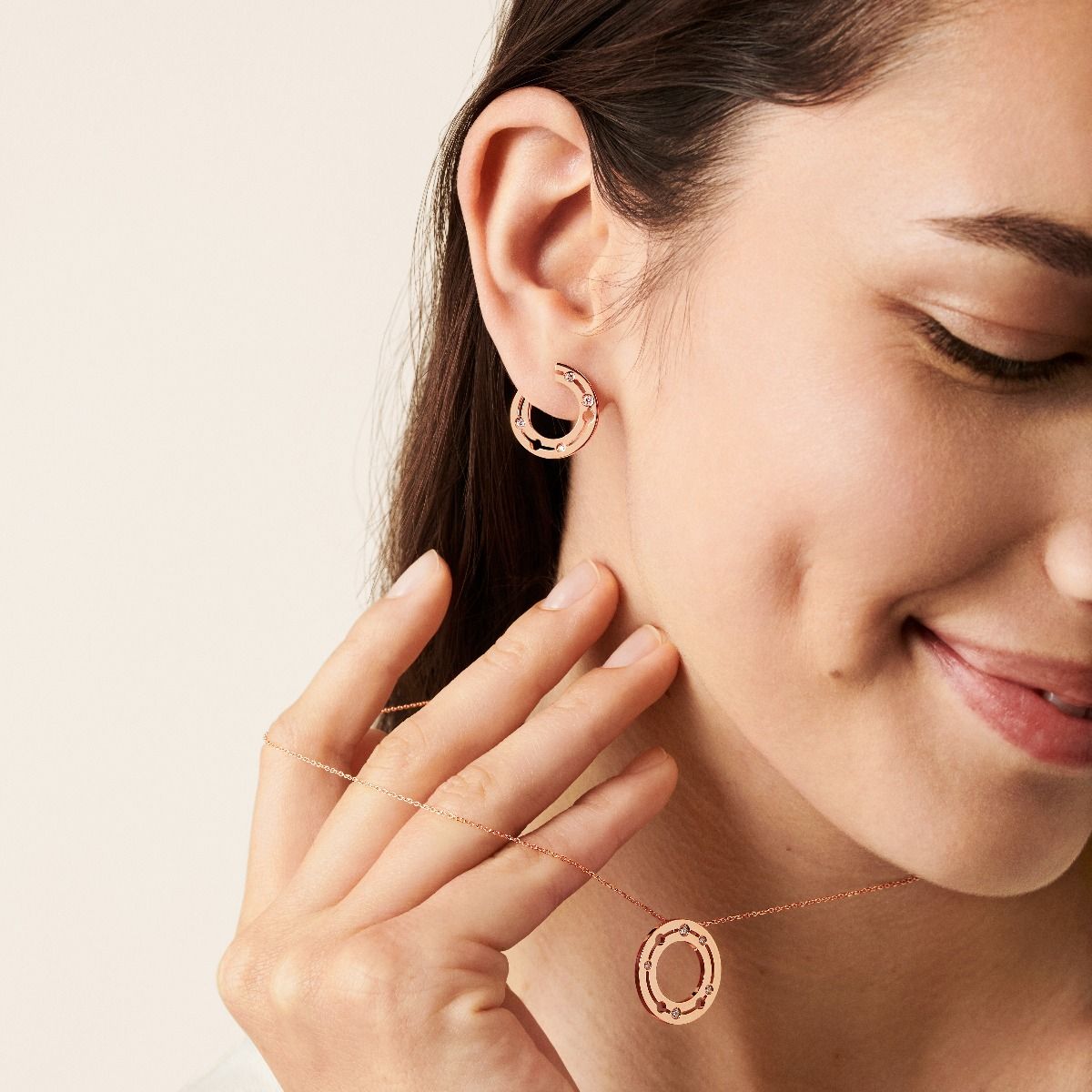 Boucles d'oreilles Pulse en or rose et diamants Dinh Van – Image 2