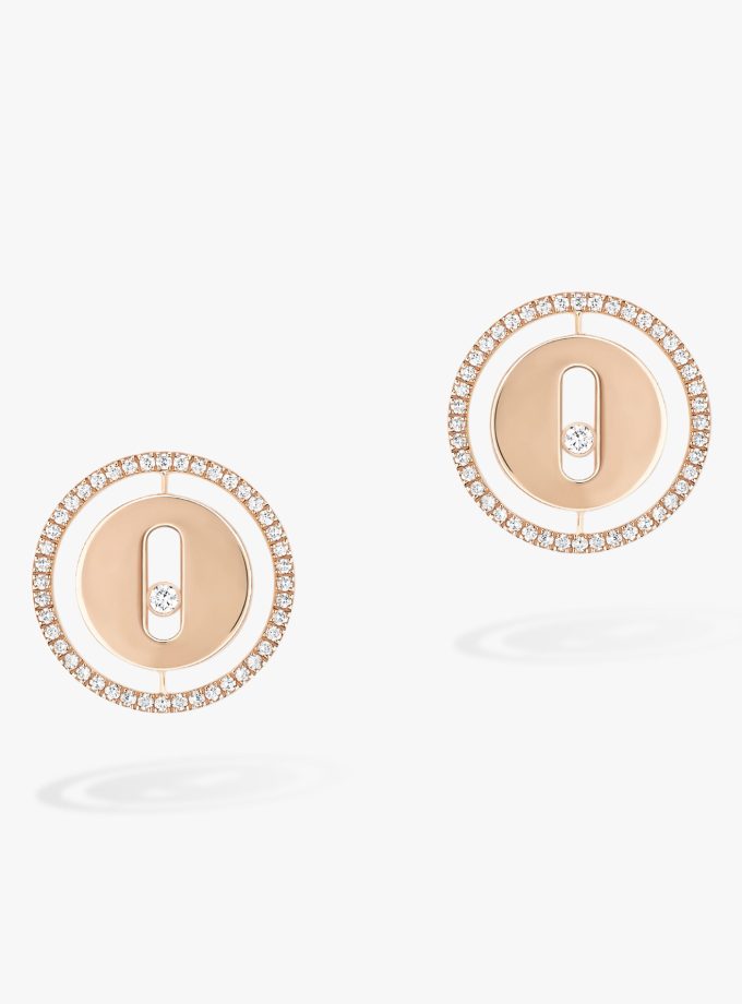 PENDIENTES BOTÓN LUCKY MOVE - ORO ROSA