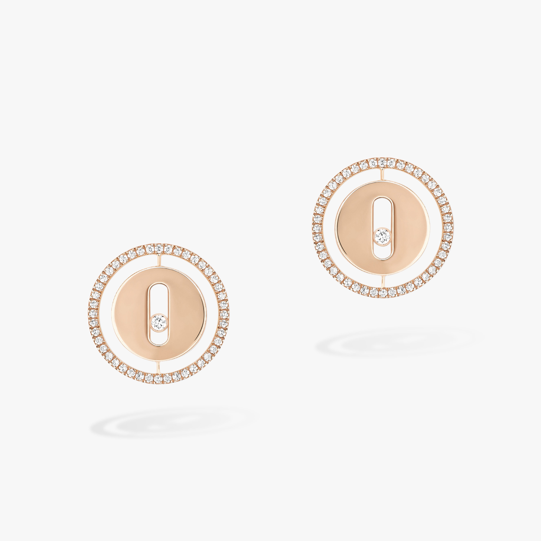 LUCKY MOVE BUTTON EARRINGS - ROSE GOLD - Image 3