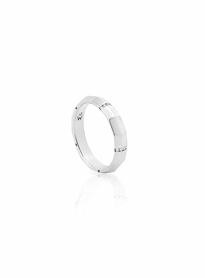 ANILLO W-FACETT ORO BLANCO Y 5 TIRAS BRILLANTES-001