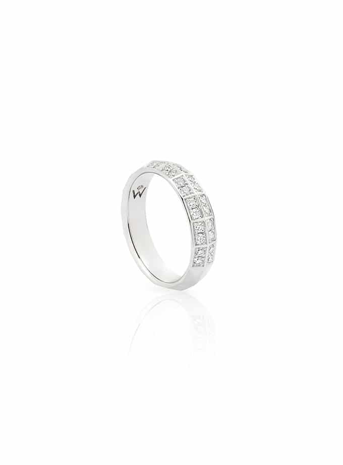 ANILLO W-FACETT ORO BLANCO Y DIAMANTES-001
