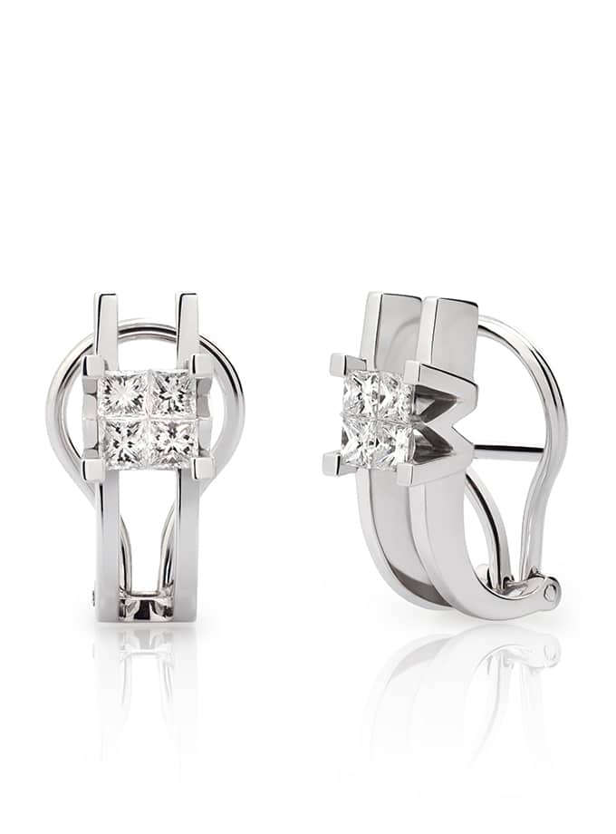PENDIENTES ATELIER DE WESSELTON COLECCIÓN ESENCIA EN ORO BLANCO Y DIAMANTE-001