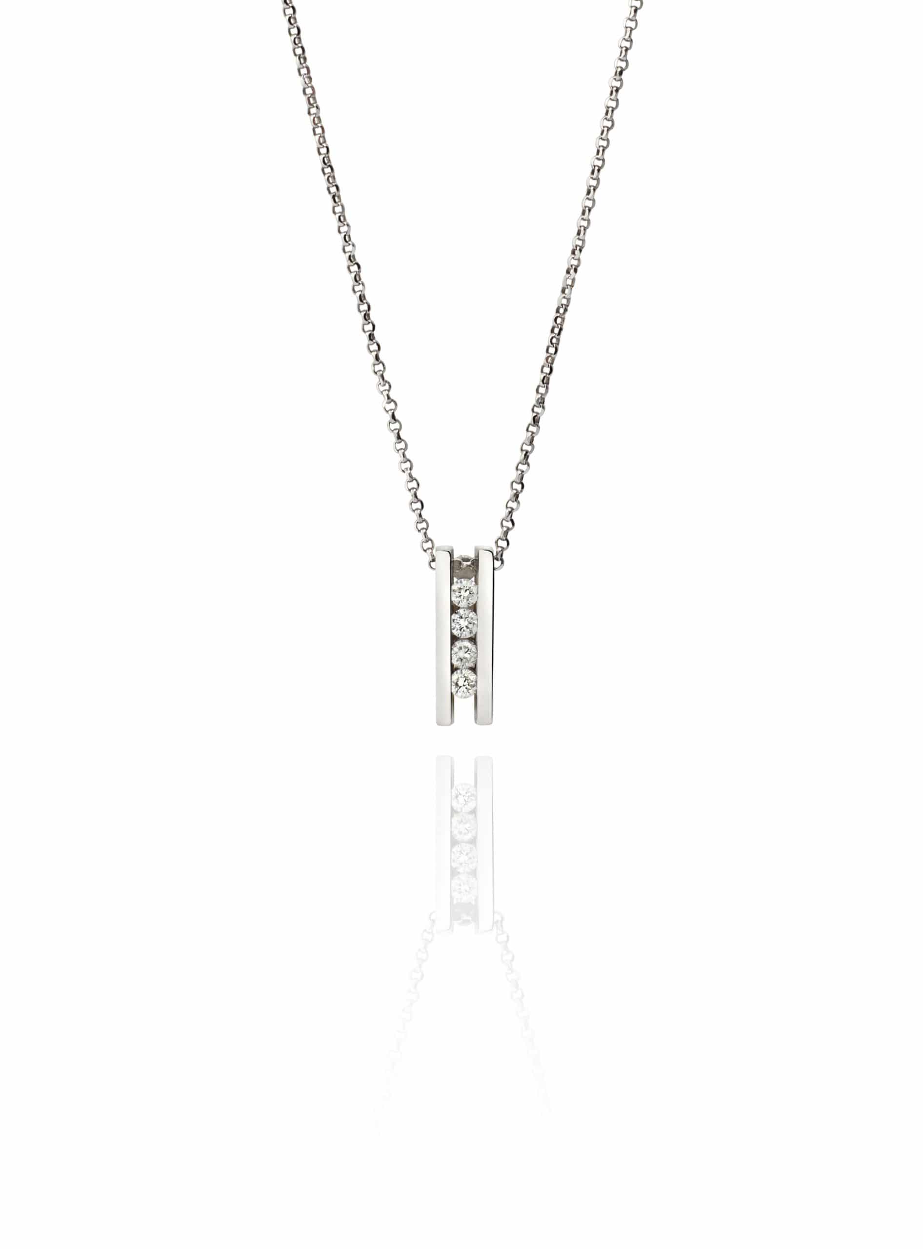PENDENTIF ATELIER DE WESSELTON AURIA COLLECTION EN OR BLANC ET DIAMANT-001