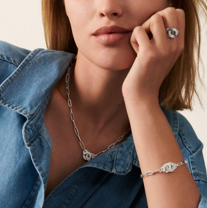 ANILLO DINH VAN ORO BLANCO DIAMANTES MENOTTES - Imagen 2