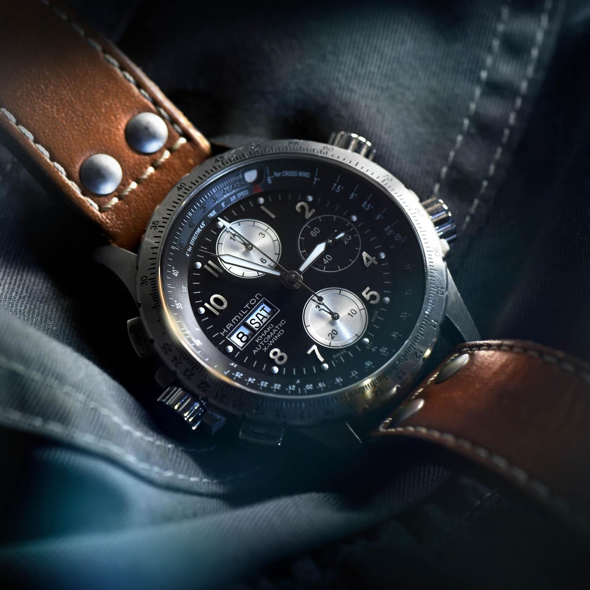 MONTRE HAMILTON KHAKI AVIATION X-WIND AUTO CHRONO – Image 3