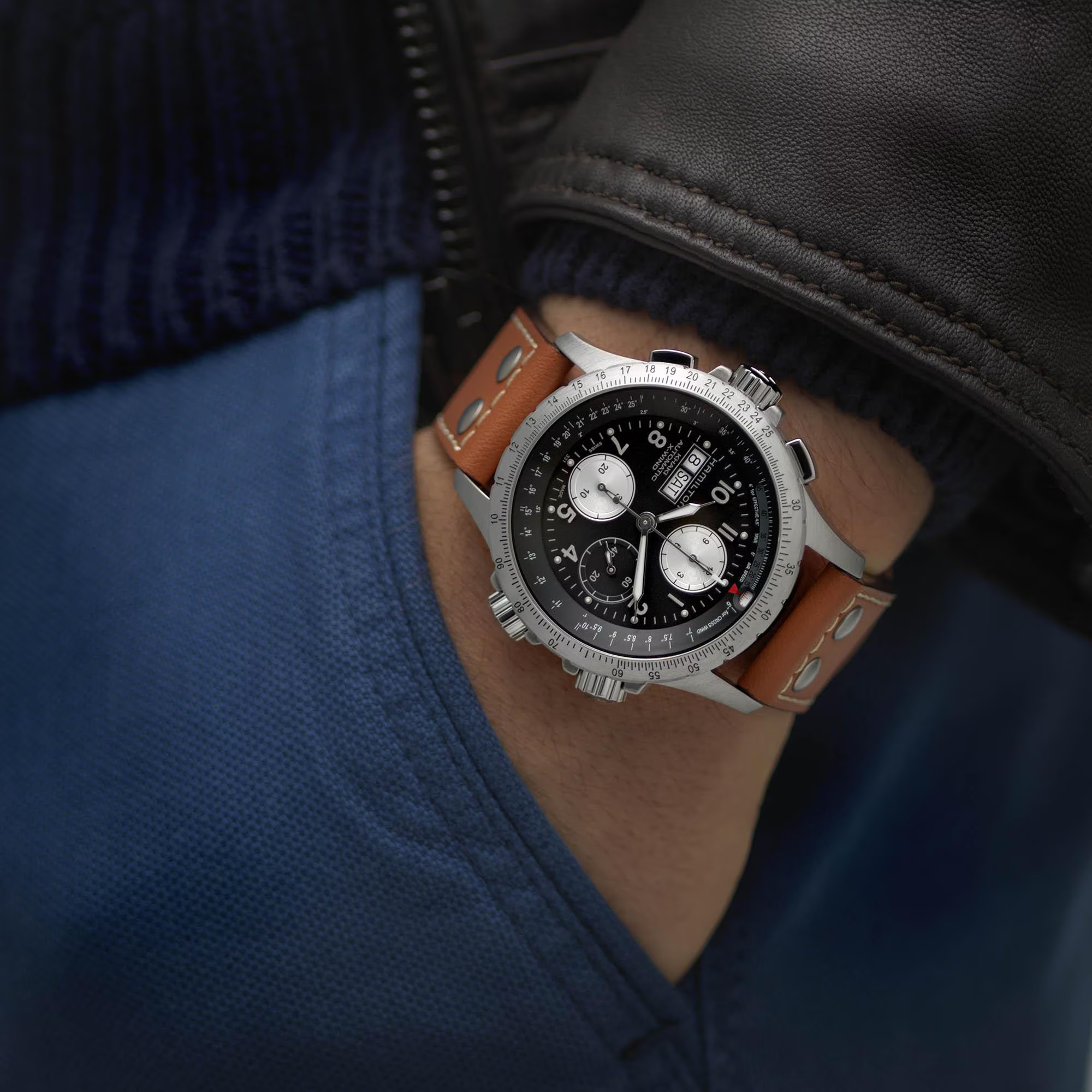 MONTRE HAMILTON KHAKI AVIATION X-WIND AUTO CHRONO – Image 16