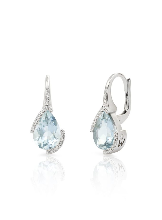 Pendientes de aguamarina con diamantes