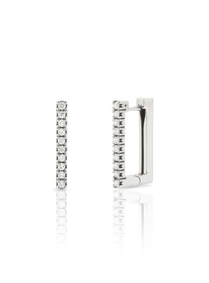 Pendientes cuadrados con diamantes oro blanco